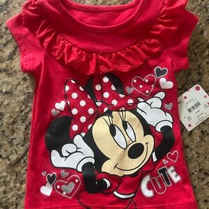 Disney Minnie Mouse Red and Black Kids Tee